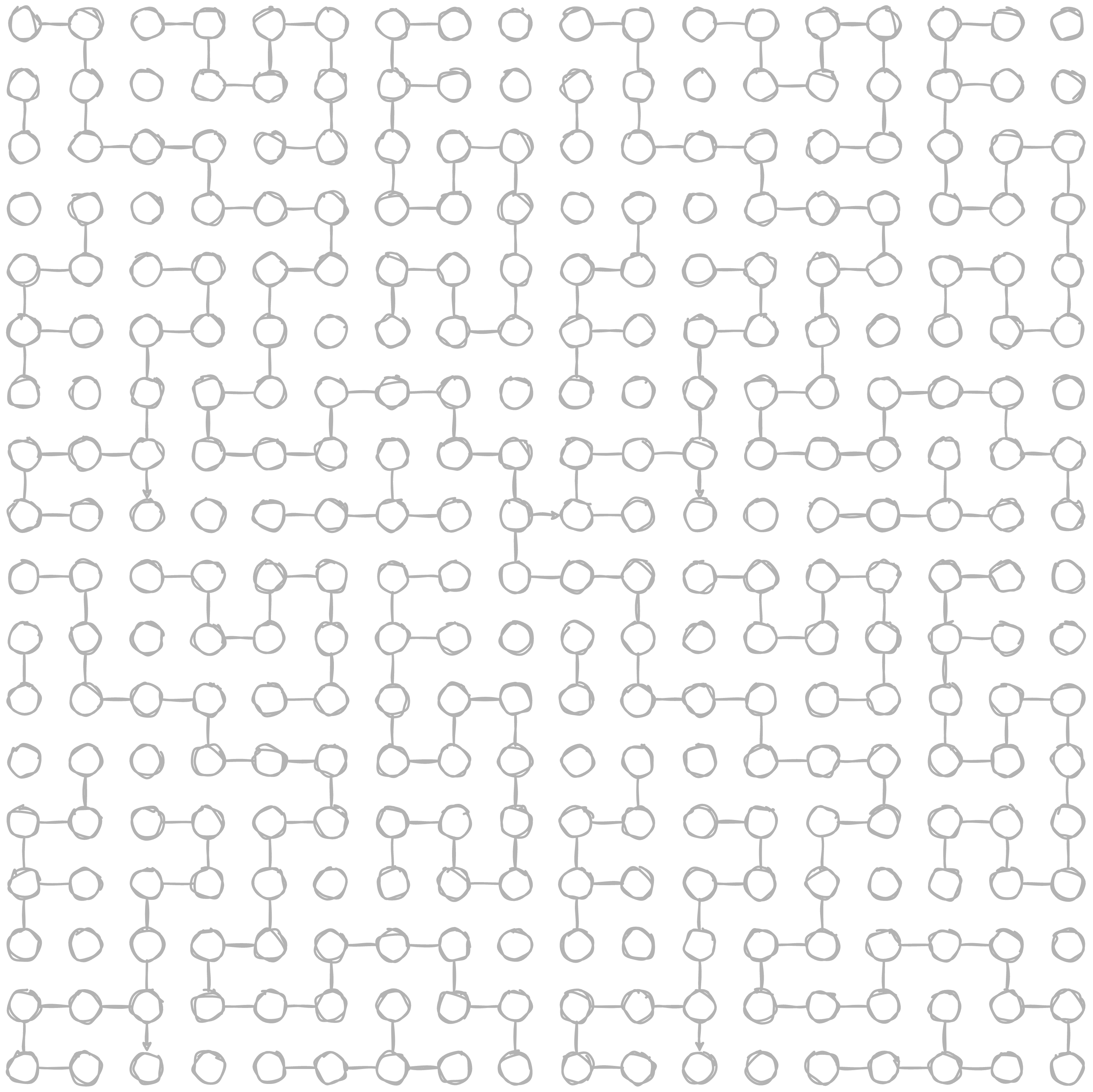 Grid of points with some connected